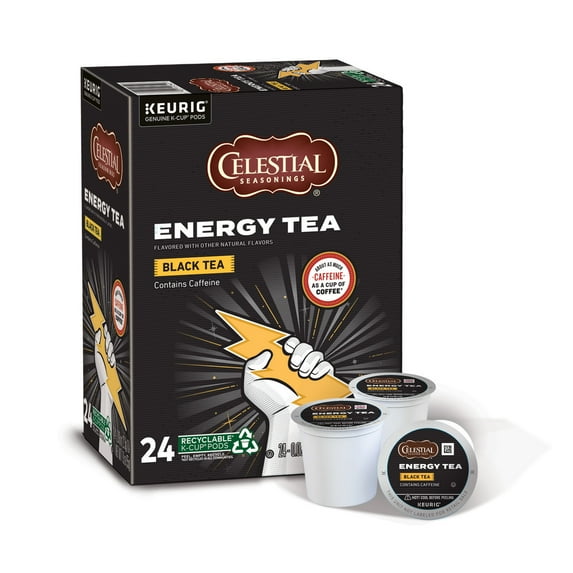 Celestial Seasonings Energy Black Tea Keurig K-Cup Tea Pods, 24 Count