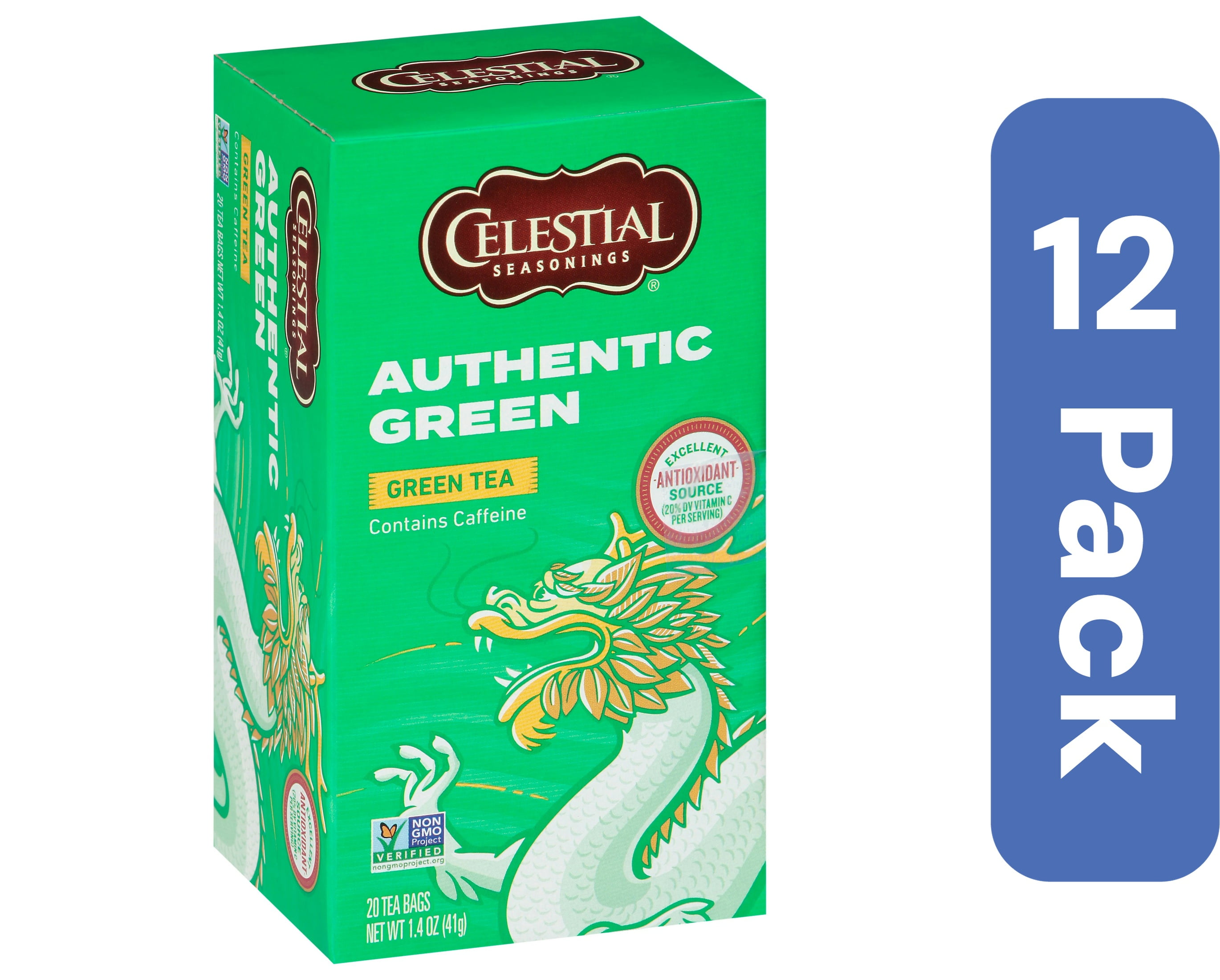 Celestial Seasonings Green Tea Authentic 20 Bags (Pack Of 12)