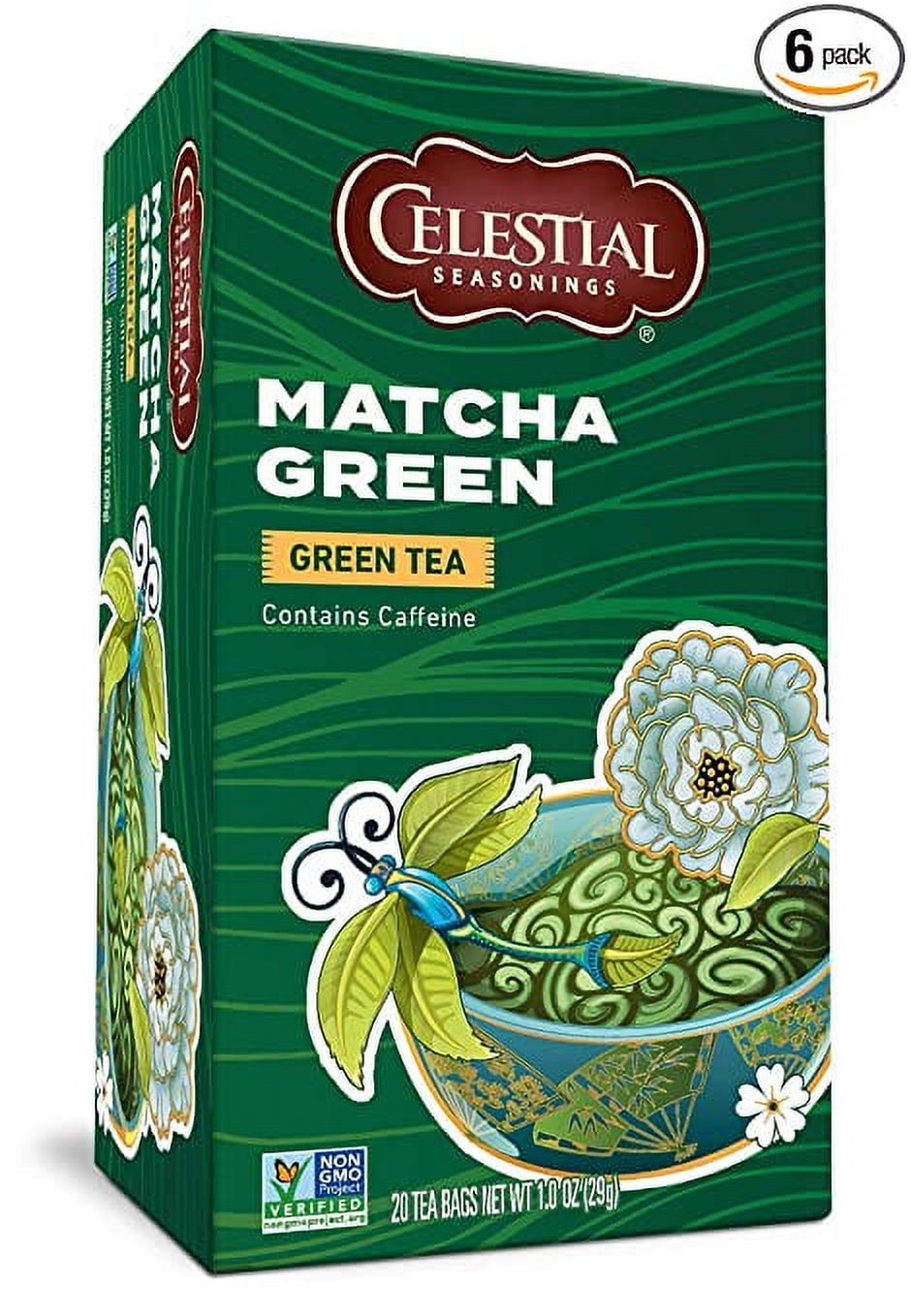 Celestial Seasonings Green Tea, Matcha Green, Contains Caffeine, 20 Tea