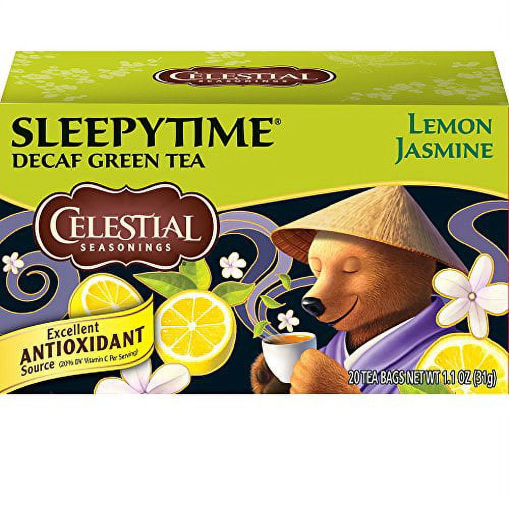 Celestial Seasonings Green Tea, Sleepytime Decaf Lemon Jasmine, 20