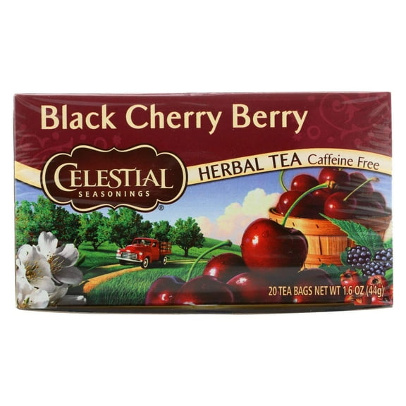 Celestial Seasonings Herbal Tea Black Cherry Berry Caffeine Free 20 Bags