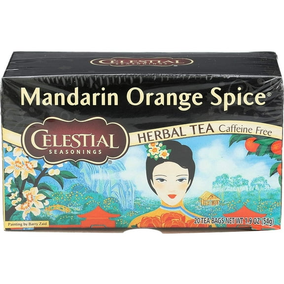 Celestial Seasonings Herbal Tea Caffeine Free Mandarin Orange Spice 20 Tea Bags Pack of 4