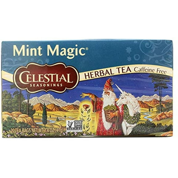 Celestial Seasonings Herbal Tea Caffeine Free Mint Magic - 20 Tea Bags - Case of 6