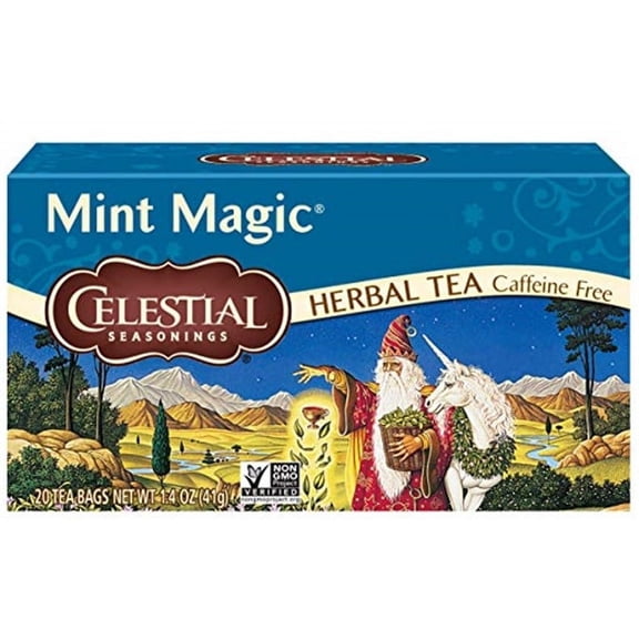 Celestial Seasonings Herbal Tea Caffeine Free Mint Magic 20 Tea Bags Pack of 2