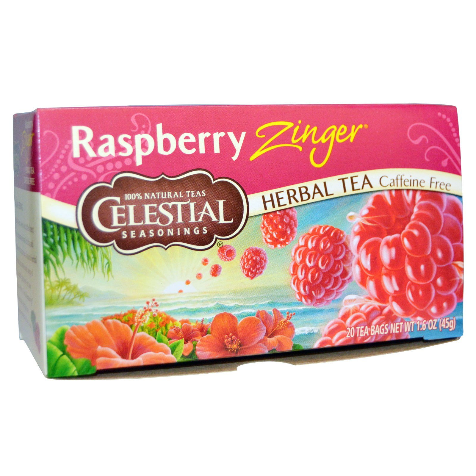 Celestial Seasonings, Herbal Tea, Caffeine Free, Raspberry Zinger