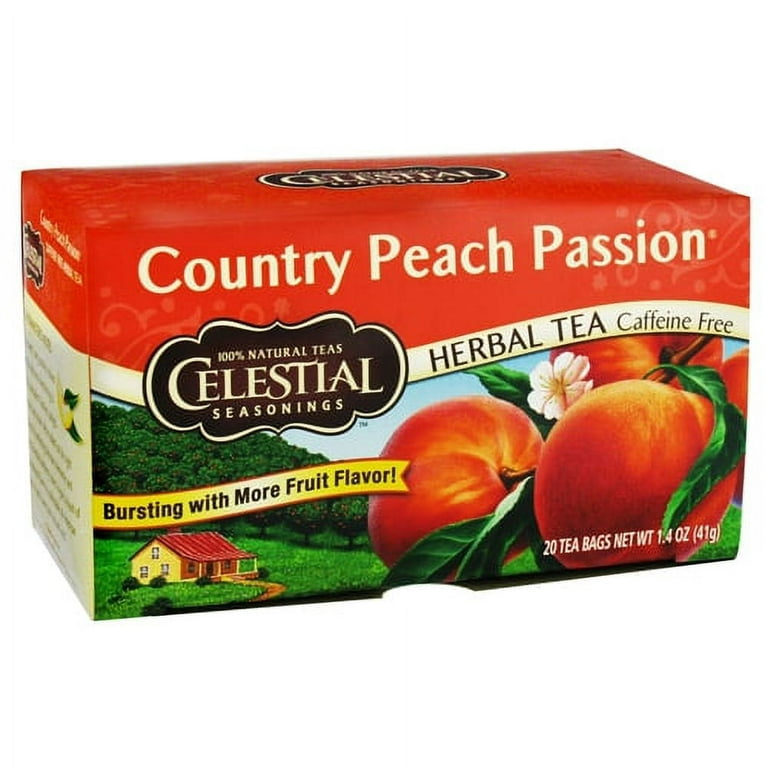 Herbal Tea, Country Peach Passion, Caffeine Free, 20 Tea Bags, 1.4