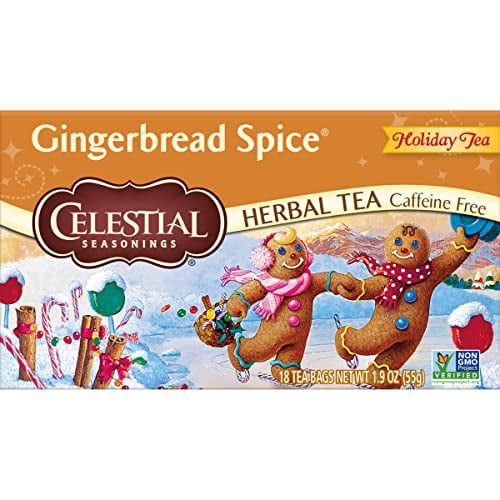 Celestial Seasonings Herbal Tea, Gingerbread Spice, 18 Tea Bags (Pack Of 6) Packaging May Vary