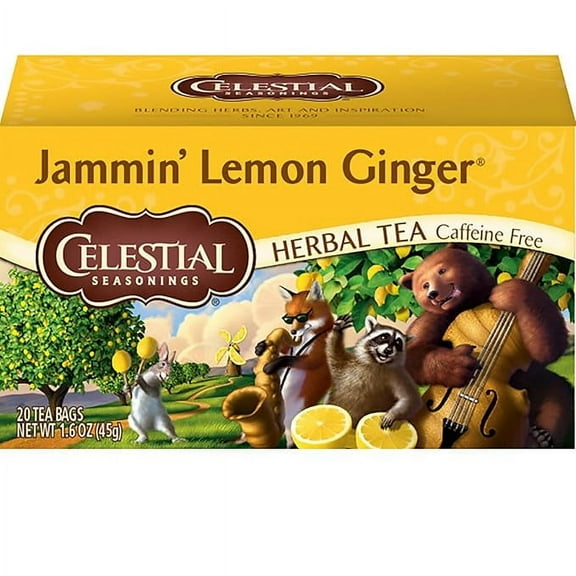 Celestial Seasonings Herbal Tea, Jammin' Lemon Ginger, 20 Count Box
