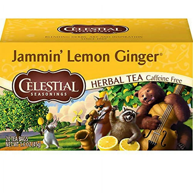 Celestial Seasonings Herbal Tea, Jammin' Lemon Ginger, 20 Count Box