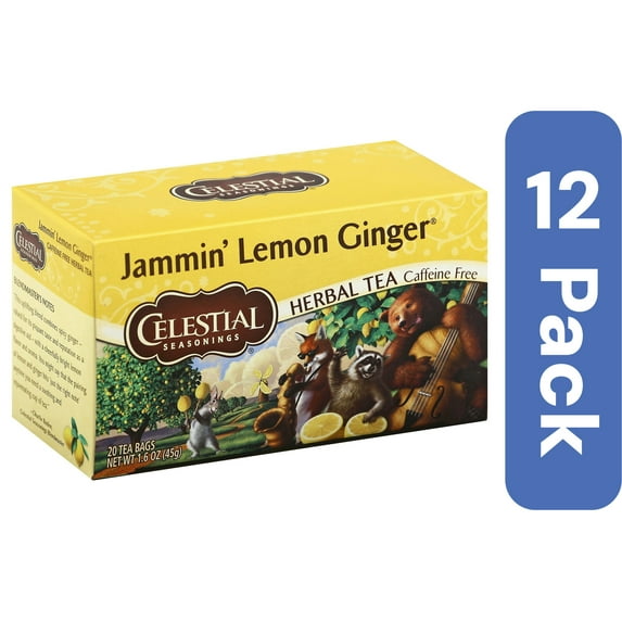 Celestial Seasonings Herbal Tea Lemon Ginger Jammin' 20 Bags (Pack Of 12)