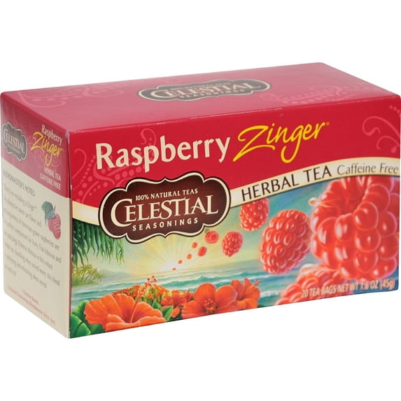 Celestial Seasonings Raspberry Zinger Herbal Tea, 20 Count, Pack of 3 ...