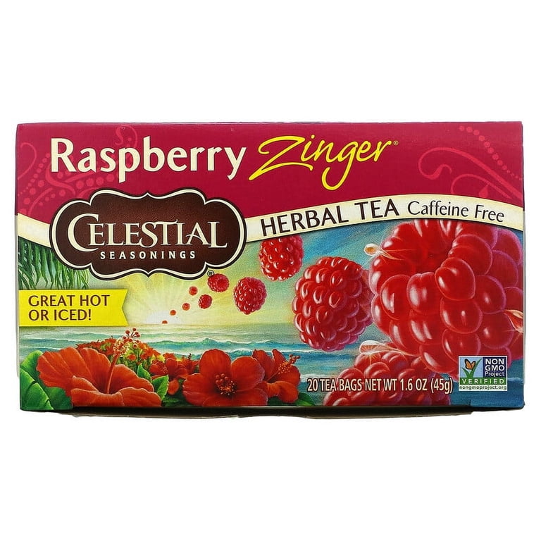 Celestial Seasonings, Herbal Tea, Raspberry Zinger, Caffeine Free