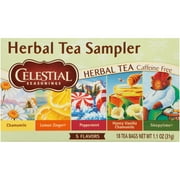 Celestial Seasonings Herbal Tea Sampler, Caffeine-Free Herbal Tea Bags (18 Count)