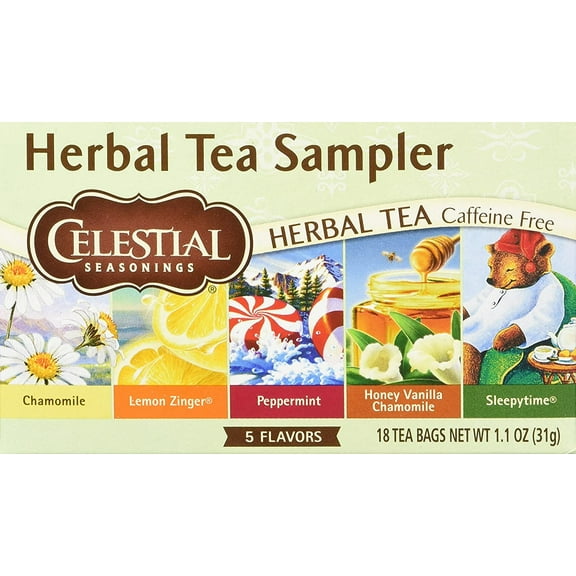 Celestial Seasonings Herbal Tea Sampler With 5 Flavors 18 Ea (Pack Of 2)