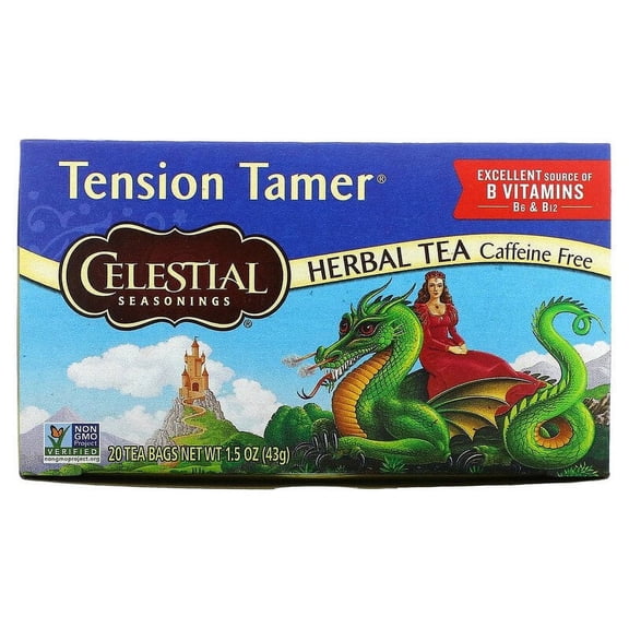 Celestial Seasonings, Herbal Tea, Tension Tamer, Caffeine Free, 20 Tea Bags, 1.5 oz Pack of 2