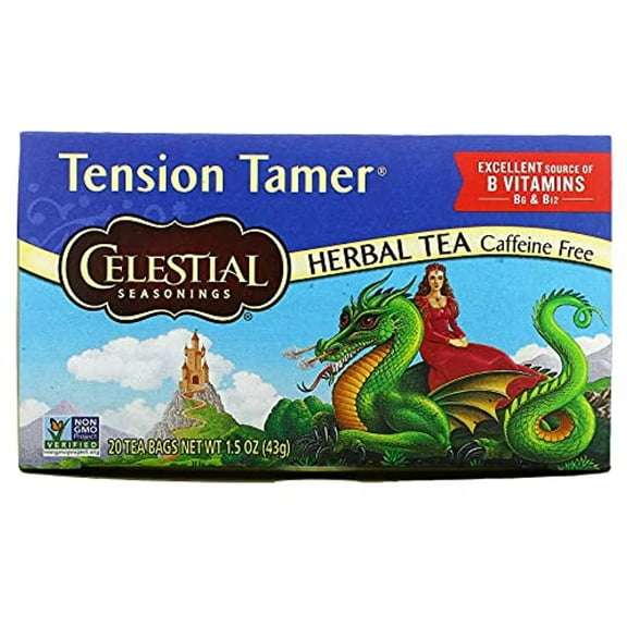 Celestial Seasonings, Herbal Tea, Tension Tamer, Caffeine Free, 20 Tea Bags, 1.5 oz Pack of 3