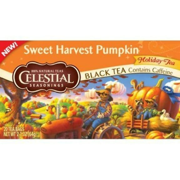 Celestial Seasonings Holiday Black Tea - Sweet Harvest Pumpkin - 20 Bags (Pack Of 6)