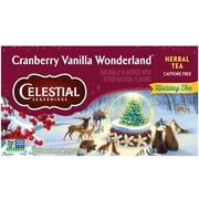 Celestial Seasonings Holiday Caffeine-Free Cranberry Vanilla Wonderland Herbal Tea Bags (18 Count)