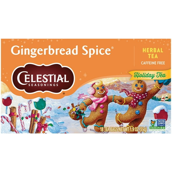 Celestial Seasonings Holiday Caffeine-Free Gingerbread Spice Herbal Tea Bags (18 Count)
