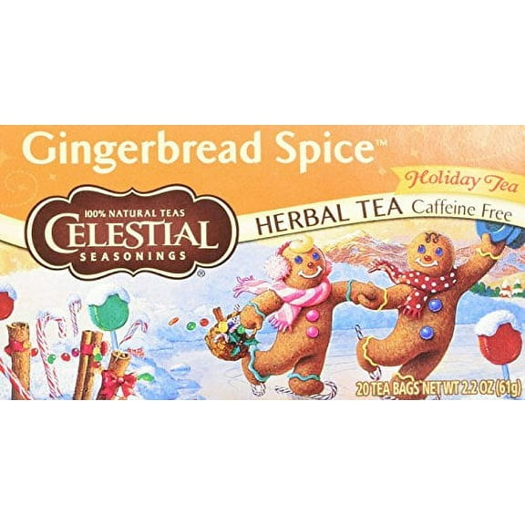 Celestial Seasonings Holiday Tea Gingerbread Spice Herb Tea, 20-count (Pack of 6)