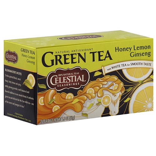 Celestial Seasonings Honey Lemon Ginseng Green Tea Bags, 20ct (Pack of