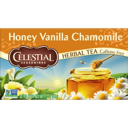 Celestial Seasonings Honey Vanilla Chamomile Caffeine-Free Herbal Tea Bags, 20 Count