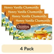 (4 pack) Celestial Seasonings Honey Vanilla Chamomile Caffeine-Free Herbal Tea Bags, 20 Count