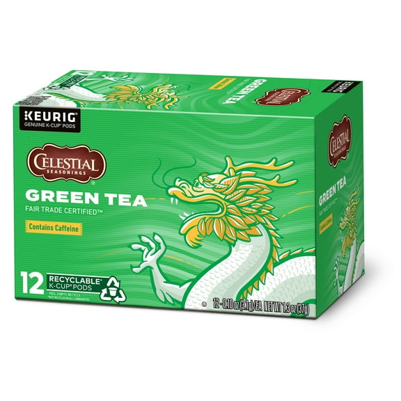 Celestial Seasonings K-Cup Tea Pods, Green Tea, 12 Ct