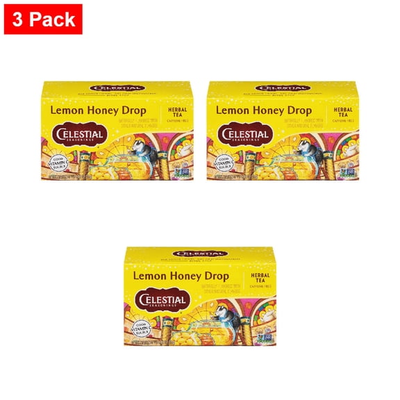 Celestial Seasonings Lemon Honey Drop Herbal Tea Bags 16 ct - 3 Pack