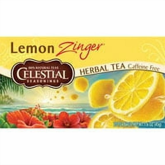 Celestial Seasonings Lemon Zinger Caffeine Free Natural Herb Tea - 20 Bags, 3 Pack