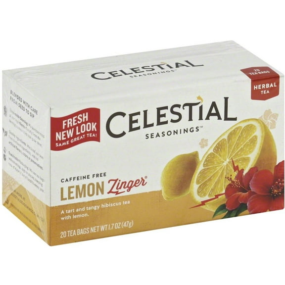 Celestial Seasonings Lemon Zinger Caffeine Free Natural Herb Tea 20 ea (Pack of 4)