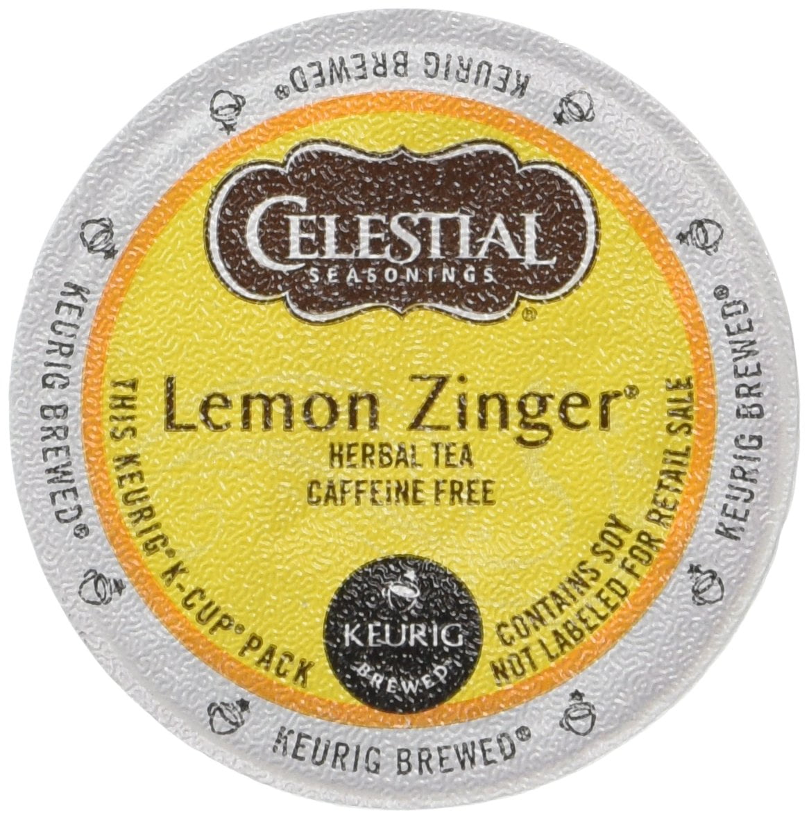 Celestial Seasonings Lemon Zinger Herbal Tea, K-Cup Portion Pack For Keurig K-Cup Brewers, 24-Count (Pack Of 2)