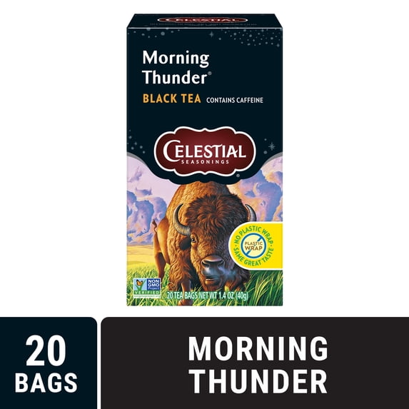 Celestial Seasonings Morning Thunder Matè Black Tea Bags (20 Count)