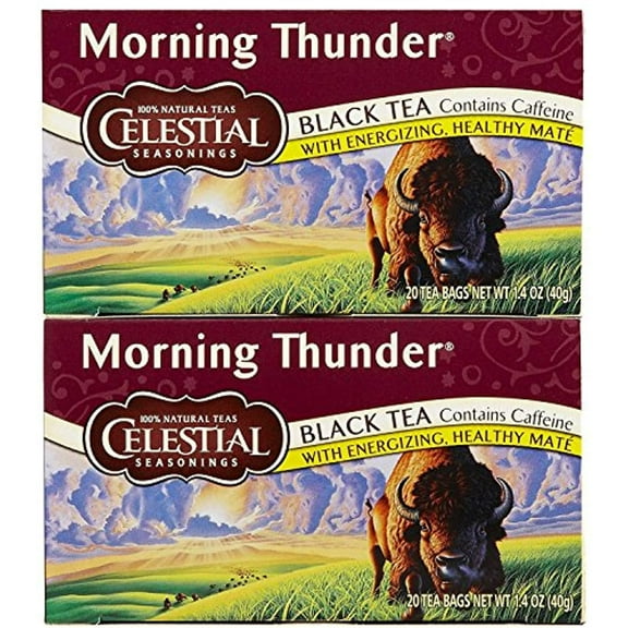 Celestial Seasonings Morning Thunder Tea Bags - 20 Ct - 2 Pack