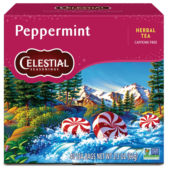 Celestial Seasonings Peppermint Caffeine-Free Herbal Tea Bags (40 Count)