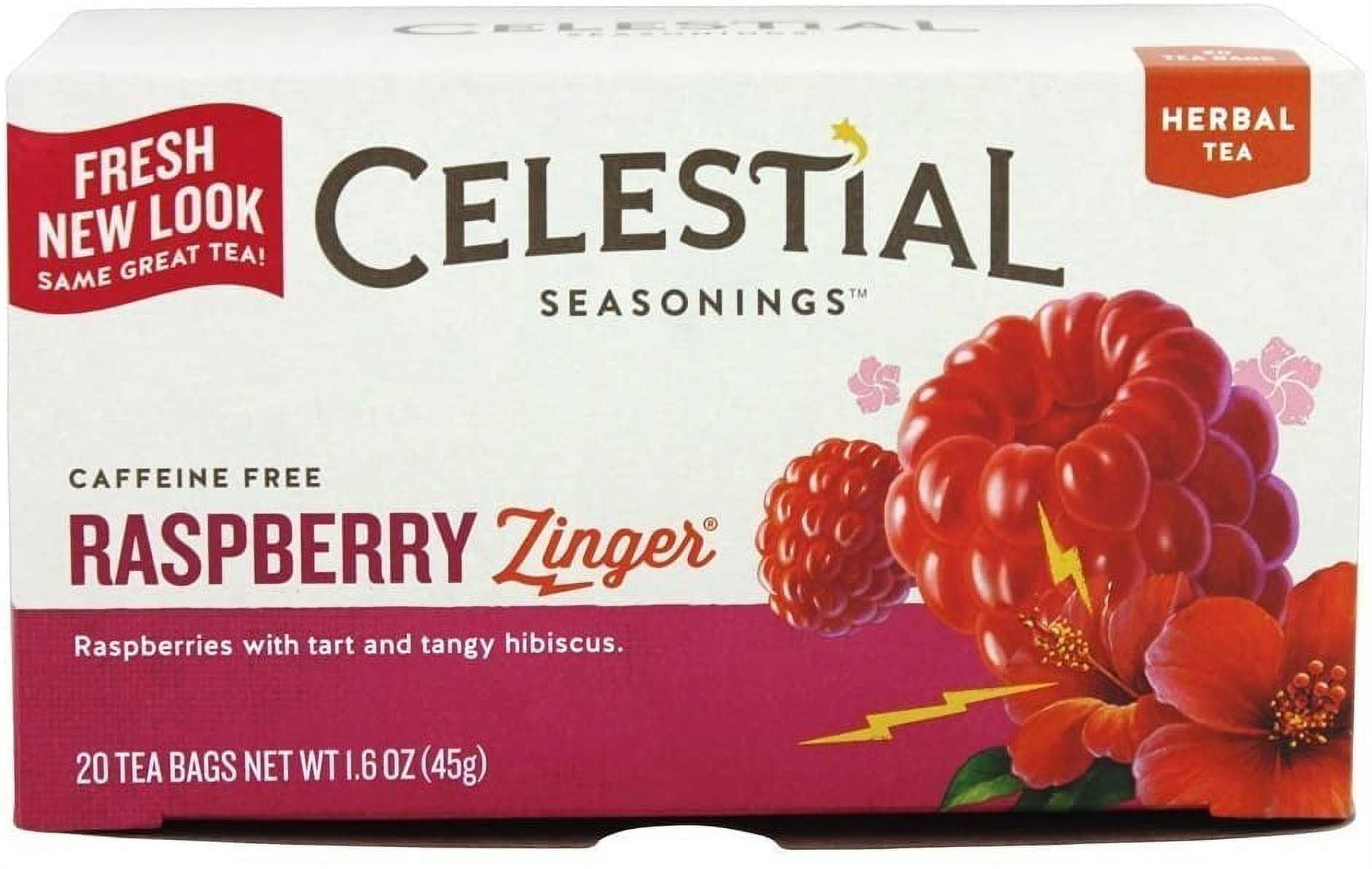 Celestial Seasonings Raspberry Zinger Herbal Tea, 20 Count - Walmart.com