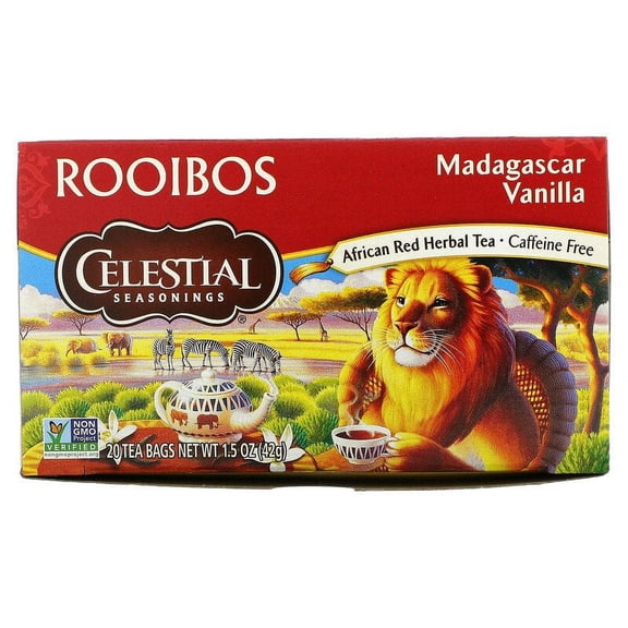 Celestial Seasonings, Rooibos Tea, Madagascar Vanilla, Caffeine Free, 20 Tea Bags, 1.5 oz