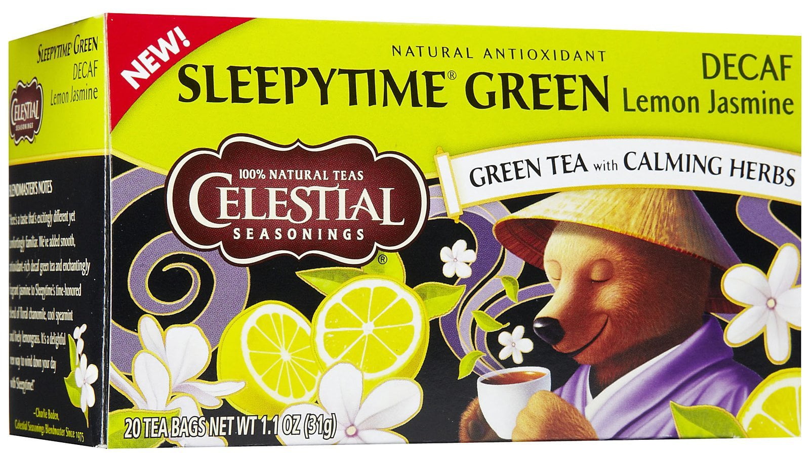 Celestial Seasonings Sleepytime Decaf Lemon Jasmine Green Tea Bags with