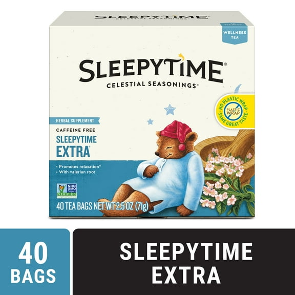 Celestial Seasonings Sleepytime Extra Wellness Herbal Tea Bags (40 Count)