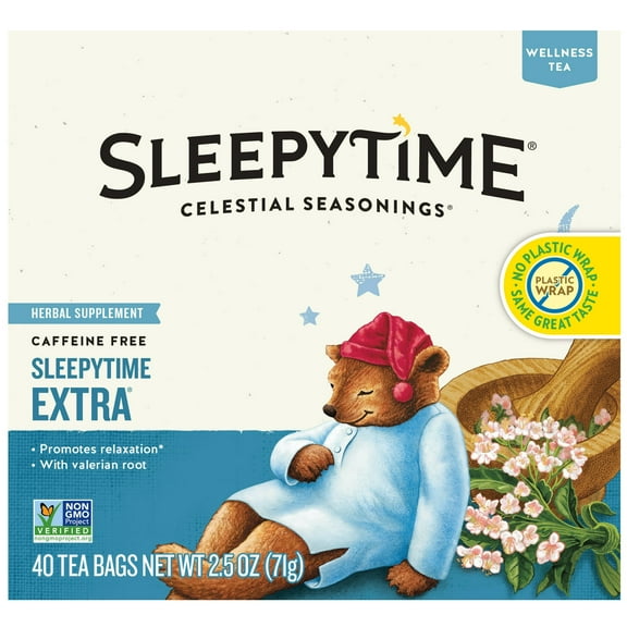 Celestial Seasonings Sleepytime Extra Wellness Tea Bags, 40 Count (Pack of 2)