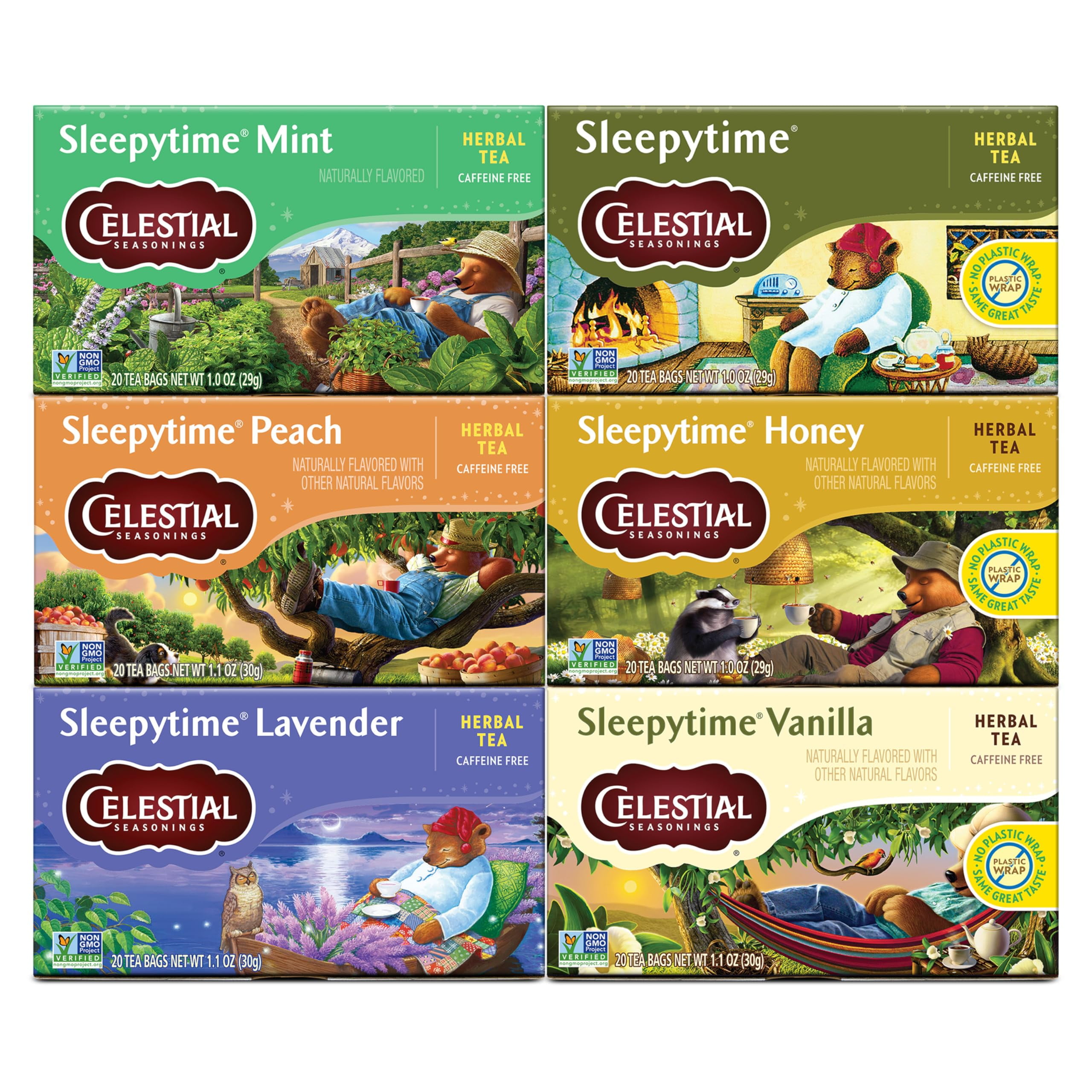 Celestial Seasonings Sleepytime Herbal Tea, Variety AD01 Pack ...