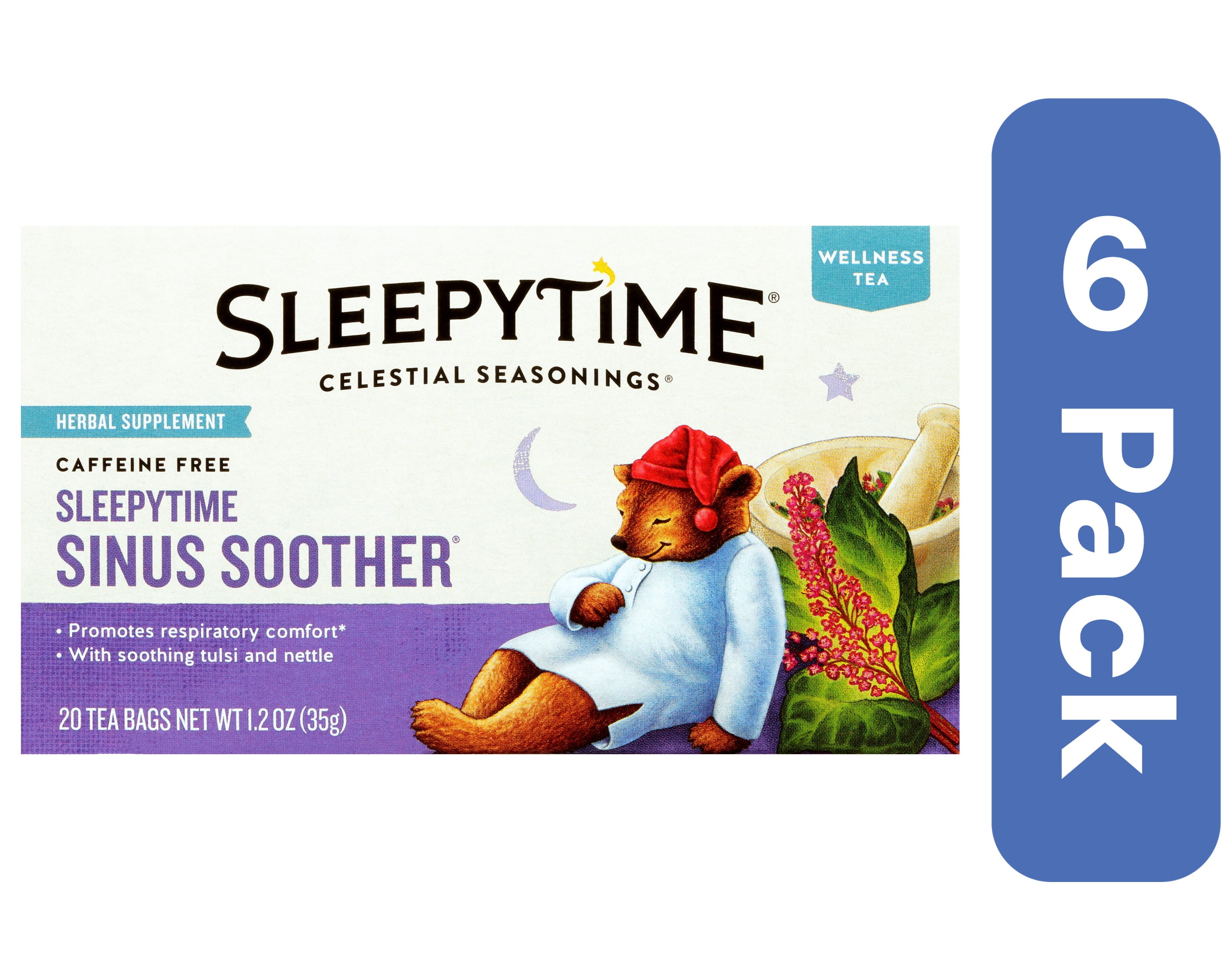 Celestial Seasonings Sleepytime Sinus Support Tea 20 Bags (Pack of 6 ...