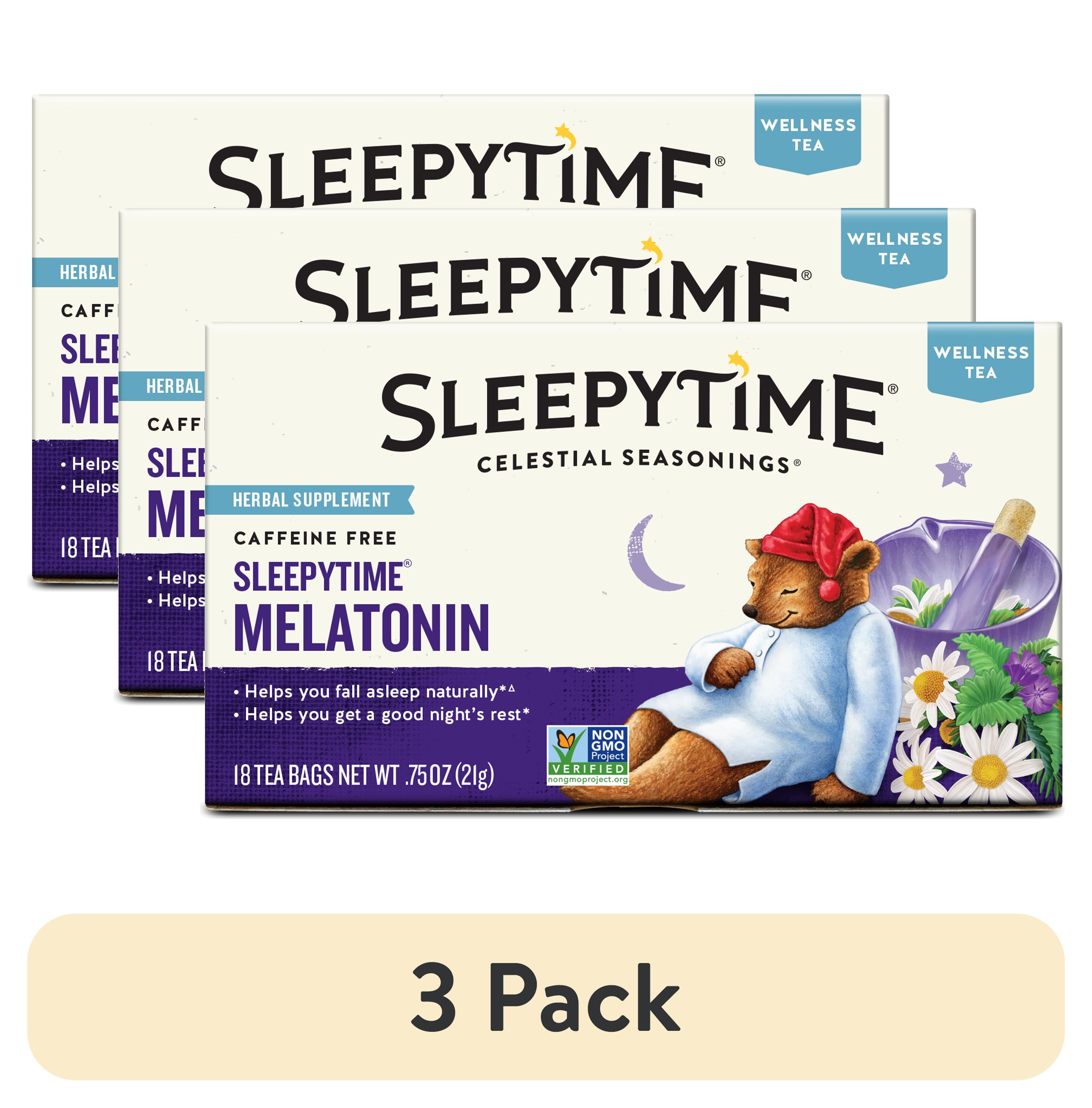 (3 pack) Celestial Seasonings Sleepytime Wellness Melatonin Herbal Tea