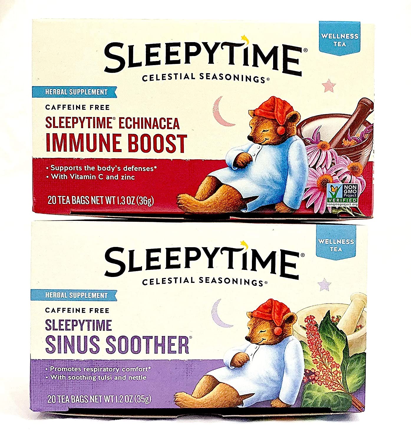 Celestial Seasonings Sleepytime Wellness Tea Variety Bundle with 2