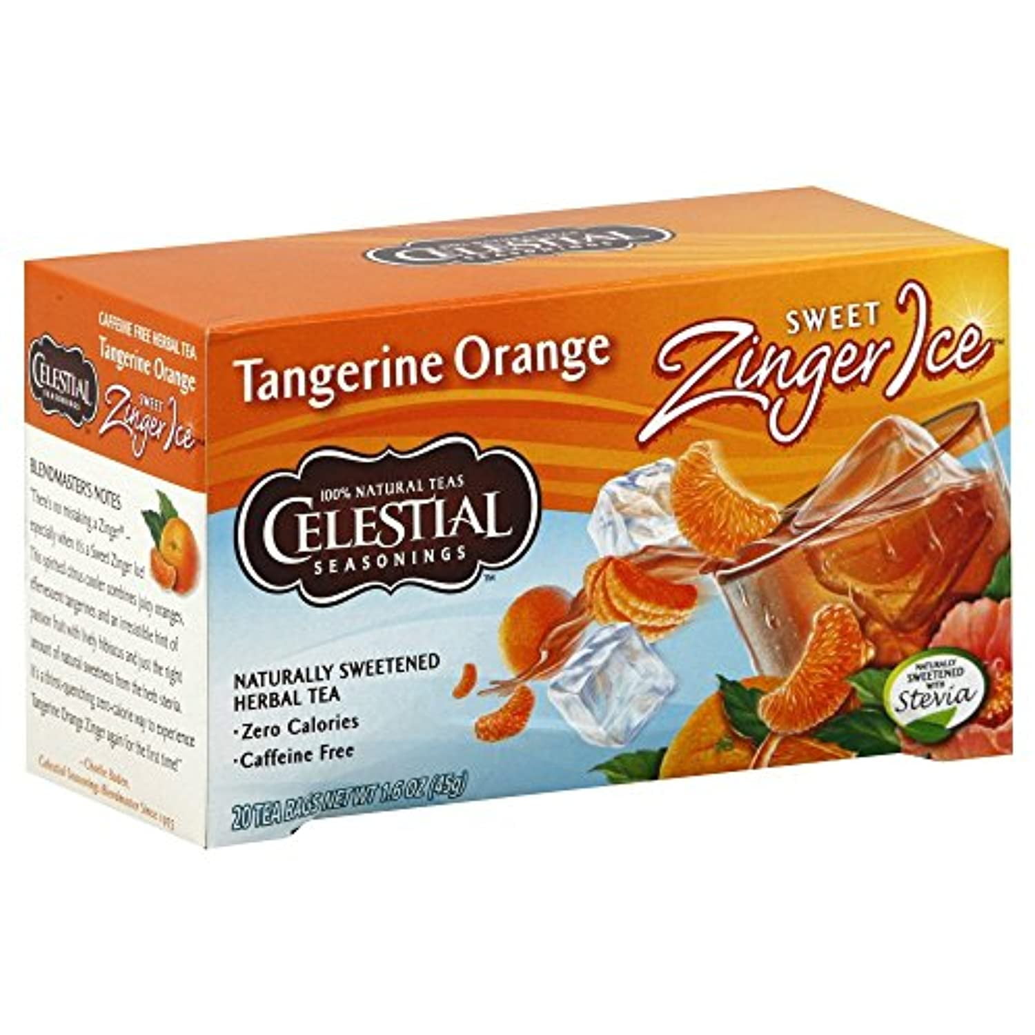 Celestial Seasonings Tangerine Orange Sweet Zinger Ice, 20Count Tea Bags (Pack Of 6)