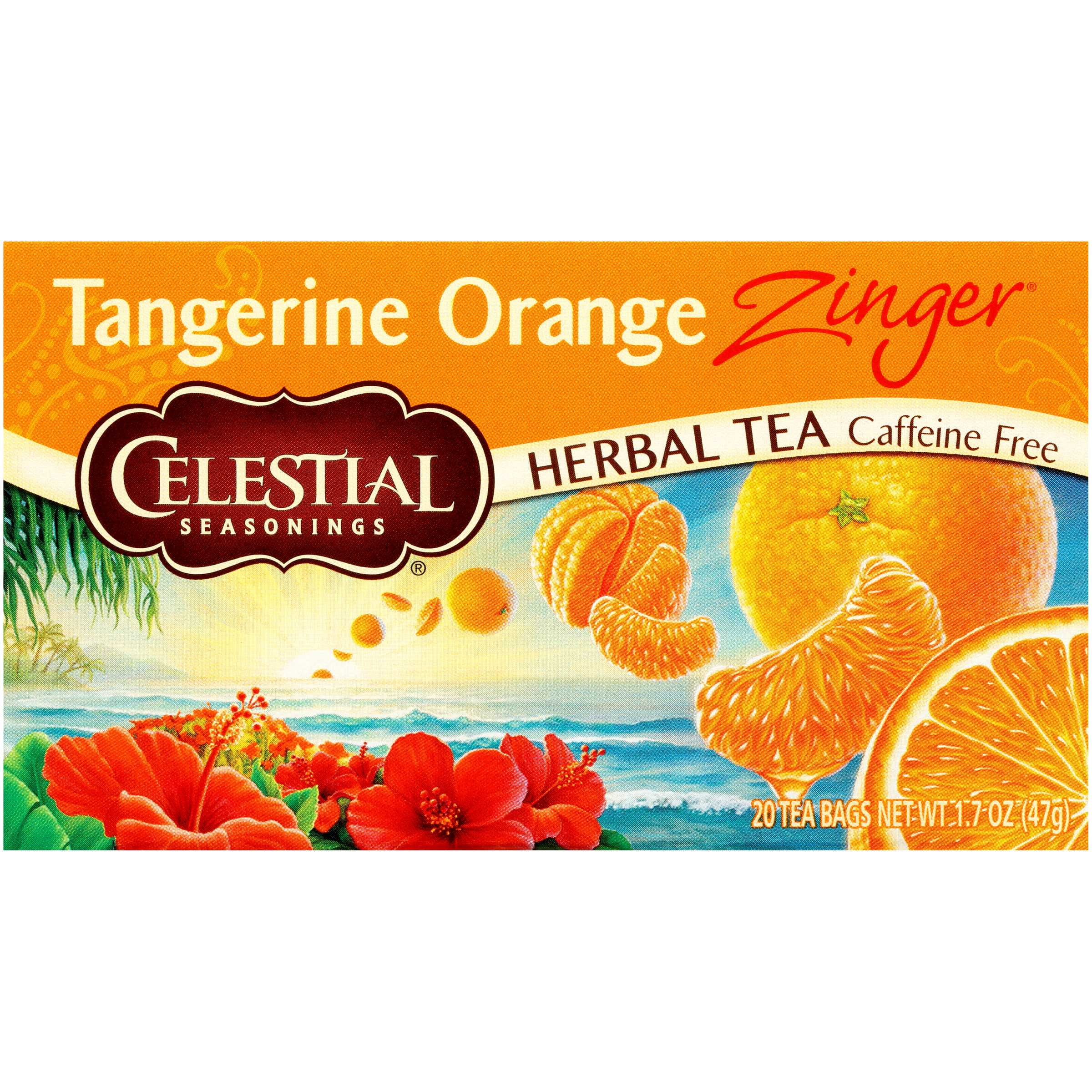Celestial Seasonings Tangerine Orange Zinger CaffeineFree Herbal Tea Bags, 20 Count