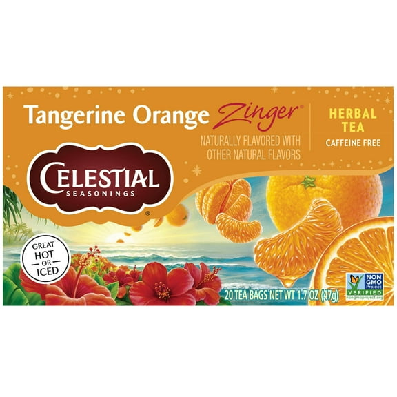 Celestial Seasonings Tangerine Orange Zinger Herbal Tea, 20 Count Box (Pack of 2)