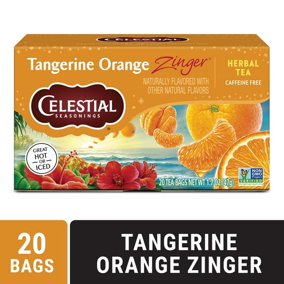 Celestial Seasonings Tangerine Orange Zinger Herbal Tea Bags (20 Count)