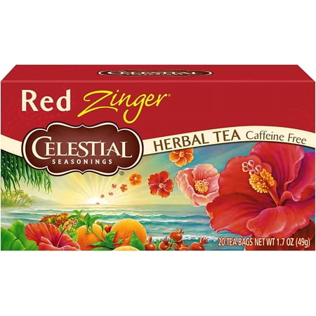 Celestial Seasonings Tea Caffeine Free Herbal Tea, Red Zinger 20 ea ( Packs of 6)