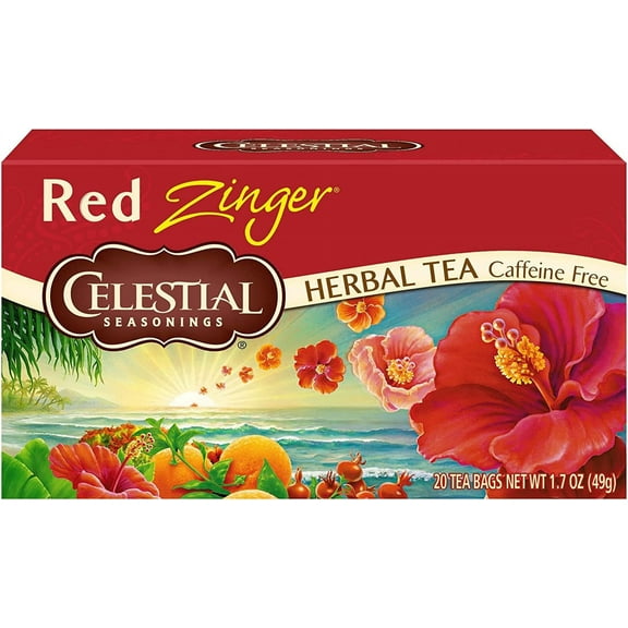 Celestial Seasonings Tea Caffeine Free Herbal Tea, Red Zinger 20 ea ( Packs of 6)